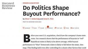 Harvard-Business-Review Do Politics Shape Buyout Performance?